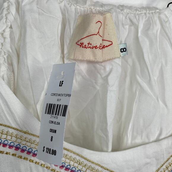LF Native Rose Elsa Cream Woven Embroidered Tank Top Women's Size 8 NWT - Picture 5 of 7